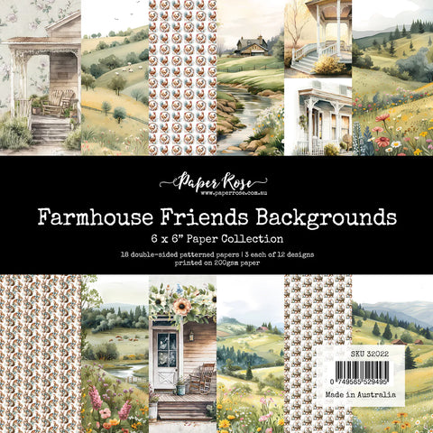 Paper Rose - Farmhouse Friends - Backgrounds 6x6 Paper Collection