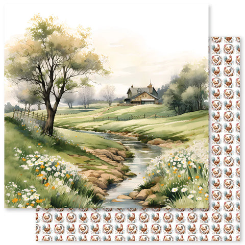 Paper Rose - Farmhouse Friends - Backgrounds 12x12 Single Sheets / B