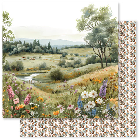Paper Rose - Farmhouse Friends - Backgrounds 12x12 Single Sheets / D