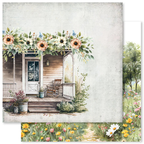 Paper Rose - Farmhouse Friends - Backgrounds 12x12 Single Sheets / E