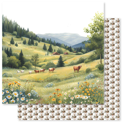 Paper Rose - Farmhouse Friends - Backgrounds 12x12 Single Sheets / F