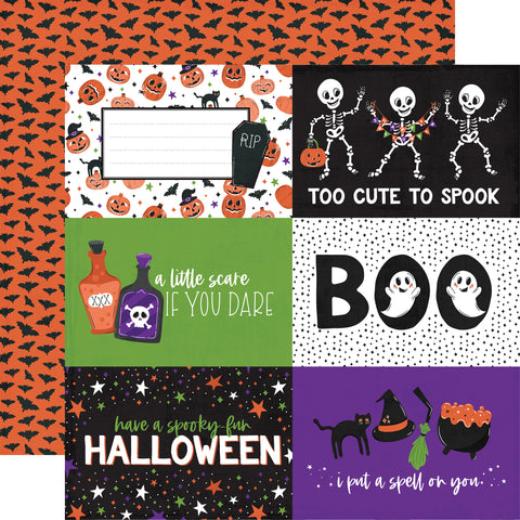 Echo Park - Ghost & Goblins - 12x12 Single Sheets - 6x4 Journaling Cards