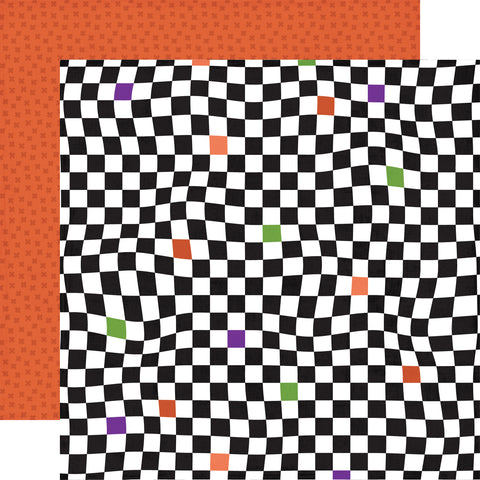 Echo Park - Ghost & Goblins - 12x12 Single Sheets - October Checkers