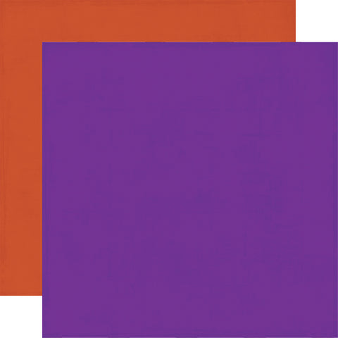 Echo Park - Ghosts & Goblins - 12x12 Single Sheets Coordinating Solids - Purple / Orange