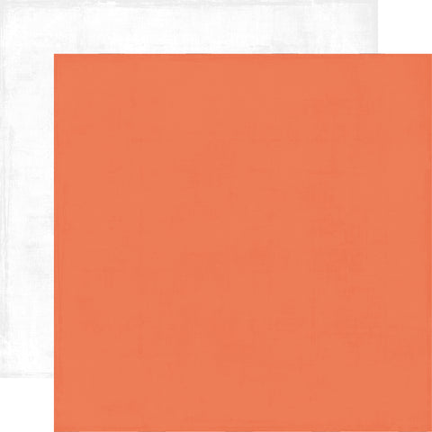 Echo Park - Ghosts & Goblins - 12x12 Single Sheets Coordinating Solids - Lt. Orange / White