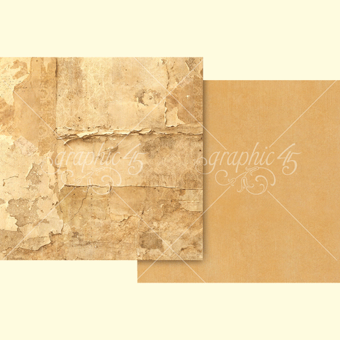 G45 - Journaling Through Time - 12x12 Single Sheet - Goldenrod Gold Layered