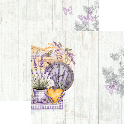 Country Craft Creations - Honey Bees & Lavendar - 8x8 / 27 Double-Sided 8x8 Papers + 1 Fussy Cut Die Cut Sheet