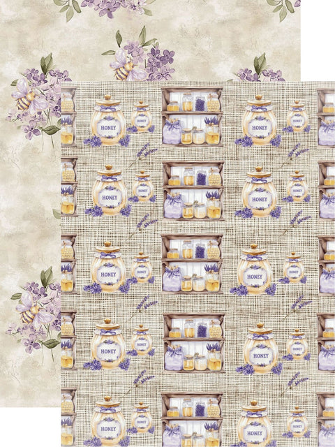Country Craft Creations - Honey Bees & Lavendar - 6x8 / 27 Double-Sided 6x8 Papers + 1 Fussy Cut Die Cut Sheet