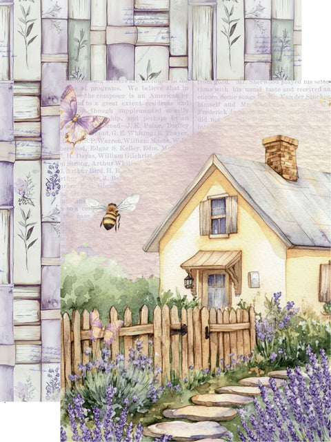 Country Craft Creations - Honey Bees & Lavendar - 6x8 / 27 Double-Sided 6x8 Papers + 1 Fussy Cut Die Cut Sheet