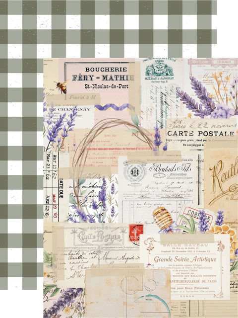 Country Craft Creations - Honey Bees & Lavendar - 6x8 / 27 Double-Sided 6x8 Papers + 1 Fussy Cut Die Cut Sheet
