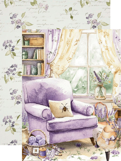 Country Craft Creations - Honey Bees & Lavendar - 6x8 / 27 Double-Sided 6x8 Papers + 1 Fussy Cut Die Cut Sheet