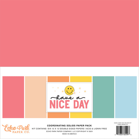 Echo Park - Have A Nice Day - 12x12 Coordinating Solids Kit