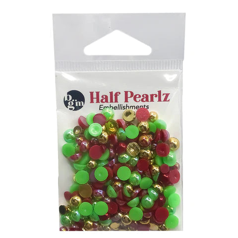 Buttons Galore & More - Shaker Embellishments - Half Pearlz - Christmas Gala / HPZ213