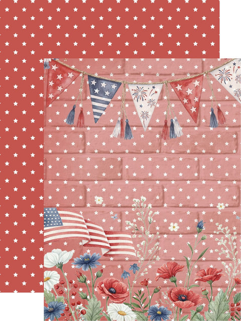 Country Craft Creations - Hometown Country 4th - 6x8 / 27 Double-Sided 6x8 Papers + 1 Fussy Cut Die Cut Sheet