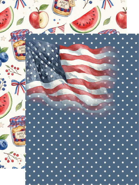Country Craft Creations - Hometown Country 4th - 6x8 / 27 Double-Sided 6x8 Papers + 1 Fussy Cut Die Cut Sheet