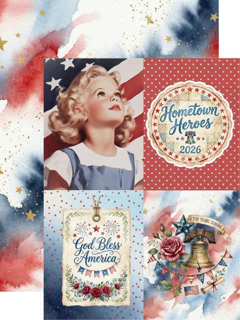 Country Craft Creations - Hometown Country 4th - 6x8 / 27 Double-Sided 6x8 Papers + 1 Fussy Cut Die Cut Sheet