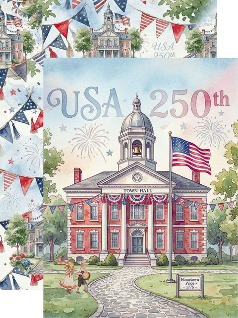 Country Craft Creations - Hometown Country 4th - 6x8 / 27 Double-Sided 6x8 Papers + 1 Fussy Cut Die Cut Sheet
