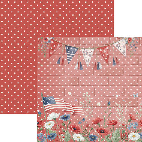 Country Craft Creations - Hometown Country 4th - 8x8 / 27 Double-Sided 8x8 Papers + 1 Fussy Cut Die Cut Sheet
