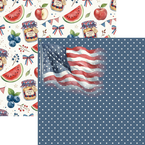 Country Craft Creations - Hometown Country 4th -12x12 / 27 Double-Sided 12x12 Papers + 1 Fussy Cut Die Cut Sheet