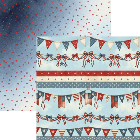 Country Craft Creations - Hometown Country 4th - 8x8 / 27 Double-Sided 8x8 Papers + 1 Fussy Cut Die Cut Sheet