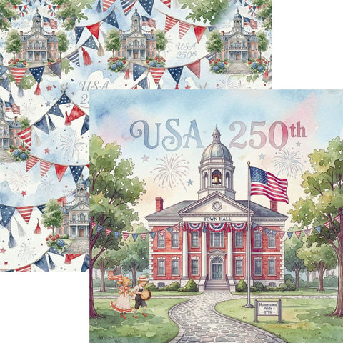 Country Craft Creations - Hometown Country 4th - 8x8 / 27 Double-Sided 8x8 Papers + 1 Fussy Cut Die Cut Sheet