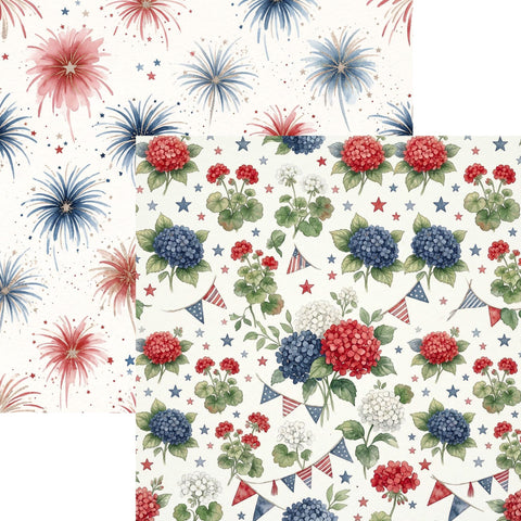 Country Craft Creations - Hometown Country 4th - 8x8 / 27 Double-Sided 8x8 Papers + 1 Fussy Cut Die Cut Sheet