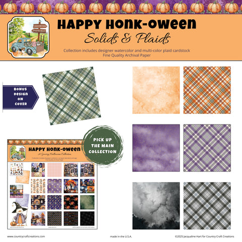 Country Craft Creations - Happy Honk-oween Solids & Plaids - 12x12 - Cotton Bristol