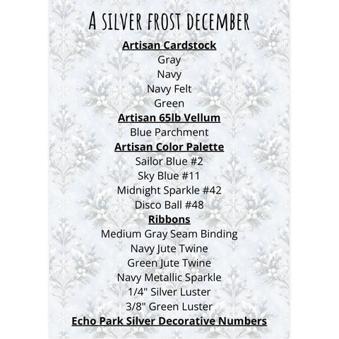 Country Craft Creations - A Silver Frost Decemeber - 12x12 Toile Paper Collection (PREORDER - shipping November 12th)