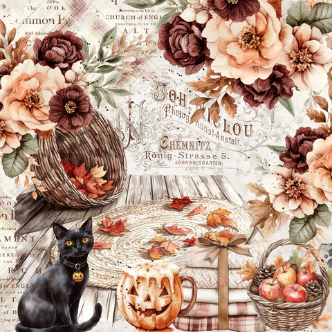 Country Craft Creations -  Amber Leaves & Eerie Things - 12x12  - Cotton Bristol