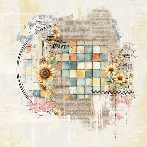 49 & Market - Whispering Ways - 12x12 Solid Single Sheets - Sunshine Days