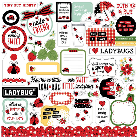 Echo Park - Little Ladybug - 12x12 Element Sticker Sheet