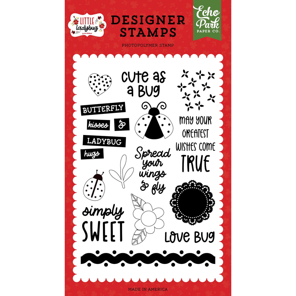 Echo Park - Little Ladybug - Stamp Set - Cute As A Bug