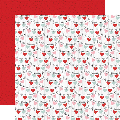 Echo Park - Love Notes - 12x12 Single Sheet / Hearts Full Of Love