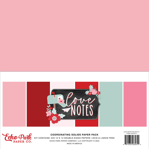 Echo Park - Love Notes - 12x12 Coordinating Solids Kit