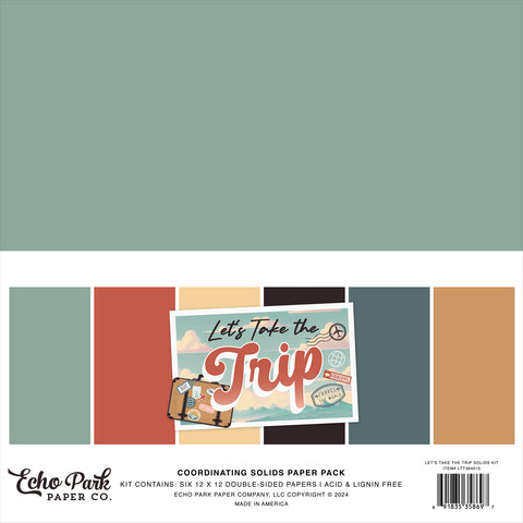 Echo Park - Let's Take The Trip - 12x12 Coordinating Solids Kit