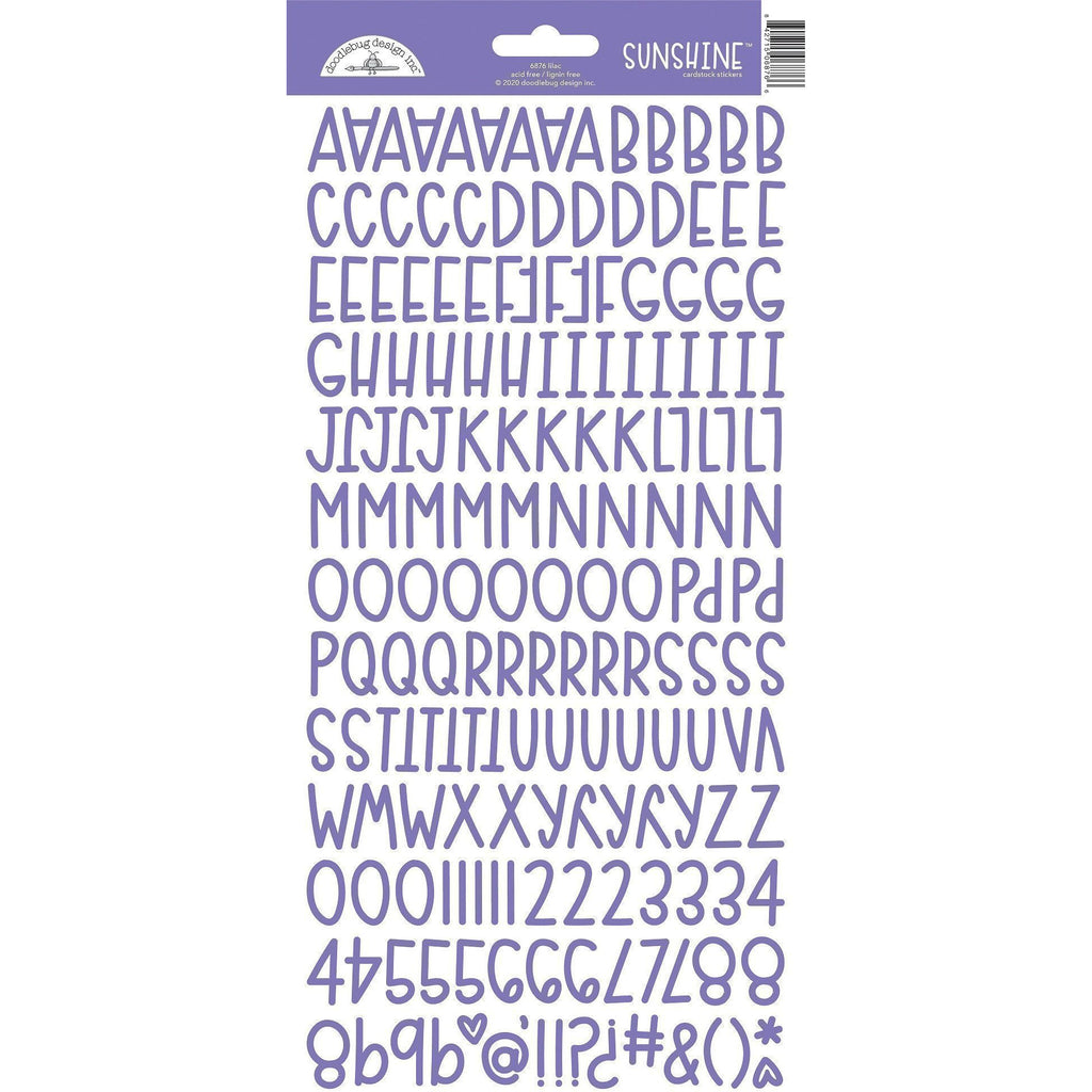 Doodlebug - Sunshine Alphabet Stickers - Lilac