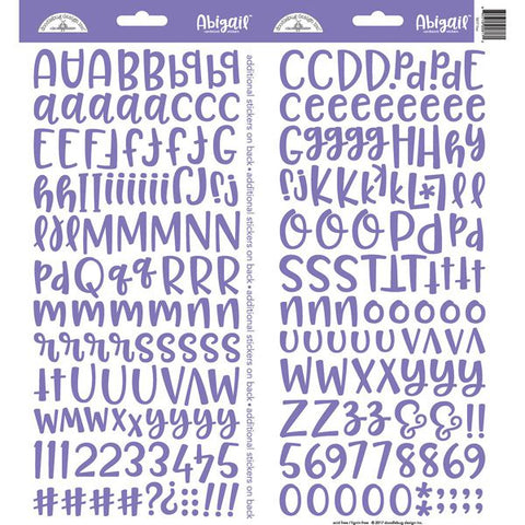 Doodlebug - Abigail Alphabet Stickers - Lilac
