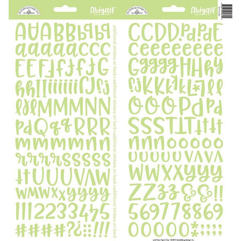 Doodlebug - Abigail Alphabet Stickers - Limeade