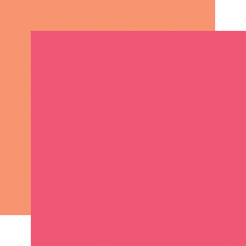 Echo Park - My Best Life - 12x12 Single Sheet - Coordinating Solids - Pink / Orange