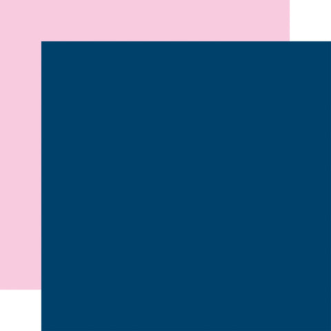 Echo Park - My Best Life - 12x12 Single Sheet - Coordinating Solids - Navy / Lt Pink