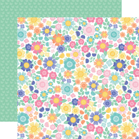 Echo Park - My Little Girl - 12x12 Single Sheet / Bright Floral