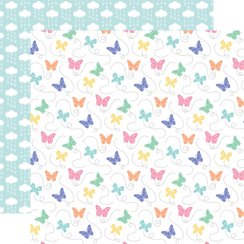 Echo Park - My Little Girl - 12x12 Single Sheet / Lovely Butterflies