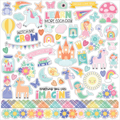 Echo Park - My Little Girl - 12x12 Element Sticker Sheet