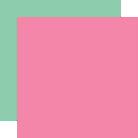 Echo Park - My Little Girl - 12x12 Single Sheet - Coordinating Solids - Pink / Green
