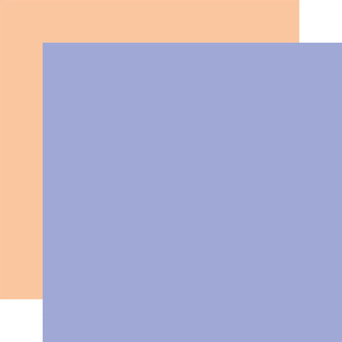 Echo Park - My Little Girl - 12x12 Single Sheet - Coordinating Solids - Purple / Orange