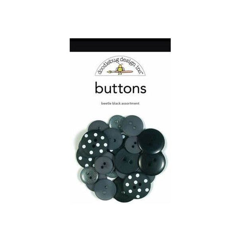 Doodlebug - Buttons - Beetle Black Assortment / 465