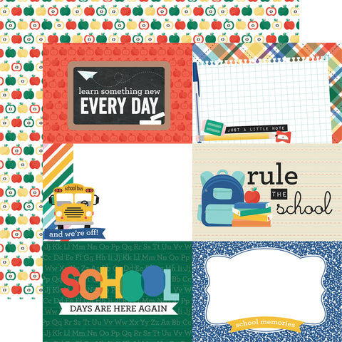 Echo Park - Off To School - 12x12 Single Sheet / 6x4 Journaling Cards