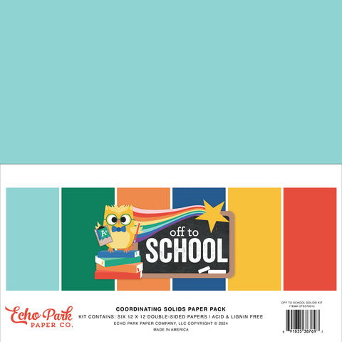 Echo Park - Off To School - 12x12 Coordinating Solids Kit