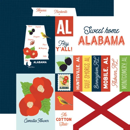 Echo Park - Our United States - 12x12 Single Sheets / Alabama