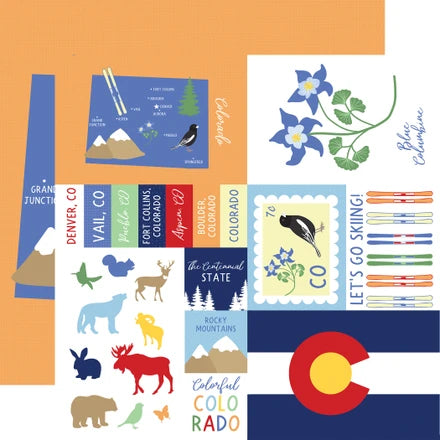 Echo Park - Our United States - 12x12 Single Sheets / Colorado
